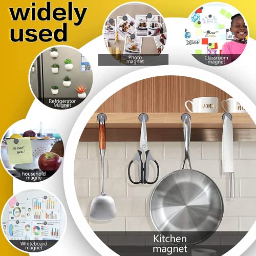 DIYMAG Ceramic Round Magnets for Crafts 400 Packs with Adhesive Backing. 0.7Inch (18mm) Small Magnets Perfect for Fridge, DIY, Building, Scientific, Craft, and Office.（0.7 * 0.12Inch-400p）