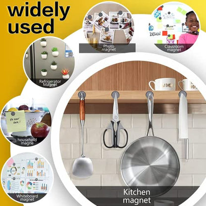 DIYMAG Ceramic Round Magnets for Crafts 75 Packs with Adhesive Backing. 0.98Inch (25mm) Small Magnets Perfect for Fridge, DIY, Building, Scientific, Craft, and Office.（0.98 * 0.2Inch-75p）