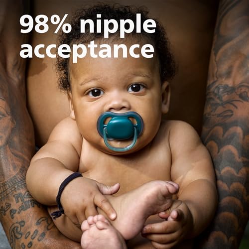 Philips Avent Ultra Air Pacifier - 4 x Light, Breathable Baby Pacifiers for Babies Aged 0-6 Months, BPA Free with Sterilizer Carry Case, SCF085/48