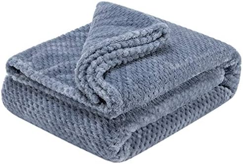 Fuzzy Throw Blanket, Plush Fleece Blankets for Adults, Toddler, Boys and Girls, Warm Soft Blankets and Throws for Bed, Couch, Sofa, Travel and Outdoor, Camping (Throw(50"x70"), L-Smoked Blue)