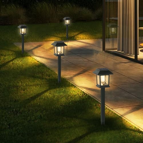 Solar Lights Outdoor,12 Pack Waterproof Auto On/Off Solar Pathway Lights for Your Garden, Landscape, Path, Yard, Patio, Driveway,Walkway Decor