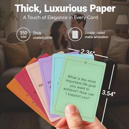 Deeper Connection, Couples Conversation Cards with 150 Deep Questions to Build Intimate Connection & Trust, Relationship Card Game for Date Nights, Wedding, and Anniversary Gifts