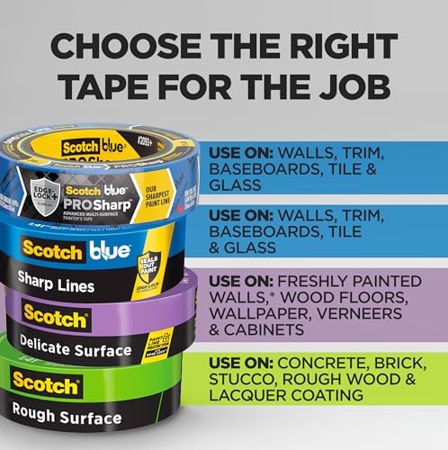 ScotchBlue Original Multi-Surface Painters Tape, 1 Inch Wide (0.94 In. x 60 Yds), 6 Rolls, Blue Paint Tape Protects Surfaces and Removes Easily, Masking Tape for Indoor and Outdoor Use (2090-24EP6)