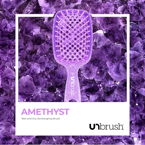 FHI Heat UNbrush Detangling Brush for Pain-Free Brushing on All Wet or Dry Hair Types — Durable DuoFlex Anti-Static Bristles, Lightweight Handle, Vented Hair Brush