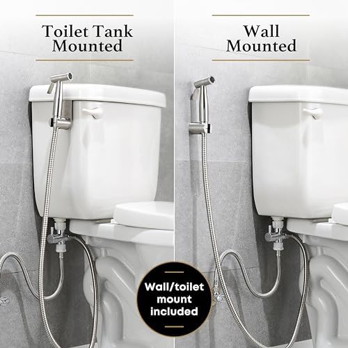 Purrfectzone Bidet Sprayer for Toilet, Handheld Sprayer Kit, Cloth Diaper Sprayer Set - Easy to Install - Stainless Steel
