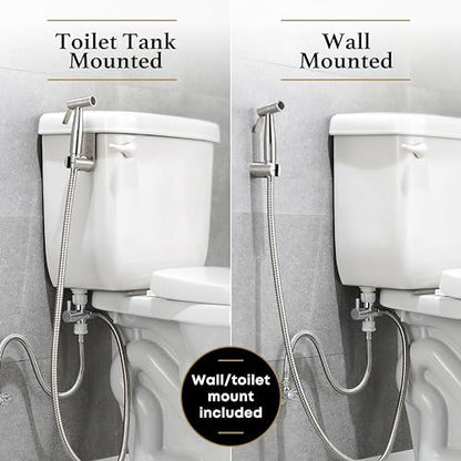 Purrfectzone Bidet Sprayer for Toilet, Handheld Sprayer Kit, Cloth Diaper Sprayer Set - Easy to Install - Stainless Steel