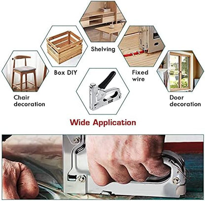 NEU MASTER 3 in 1 Staple Gun, Manual, Heavy Duty with Stapler Remover and 2000Pcs Staples for Upholstery, Fixing Material, Decoration, Carpentry, Furniture