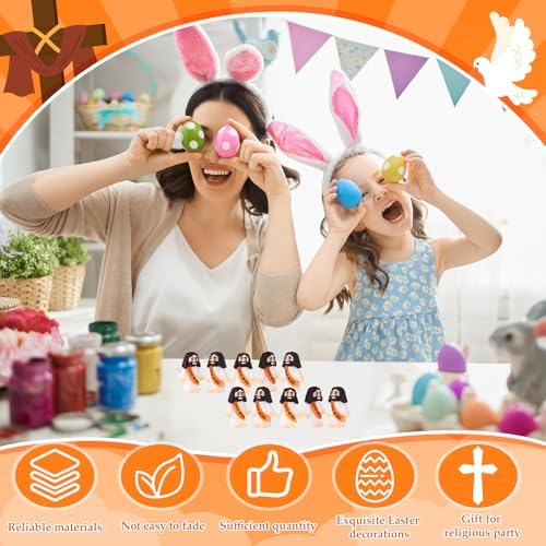 Bememo 100 Pcs Little Jesus Figures Jesus Loves You Original Design Rubber Pocket Toys Little Figures to Hide and Seek Sunday School Religious Party Share Gifts(Orange)