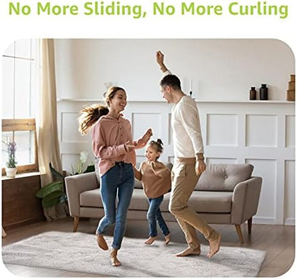 Rabenda 24 Pcs Grippers for Rugs, Non Slip Rug Pads for Hardwood Floors and Tiles, Reusable Rug Tape for Area Rugs, Dual Sided Adhesive Rug Pad Gripper Keep Corners Flat(Black)