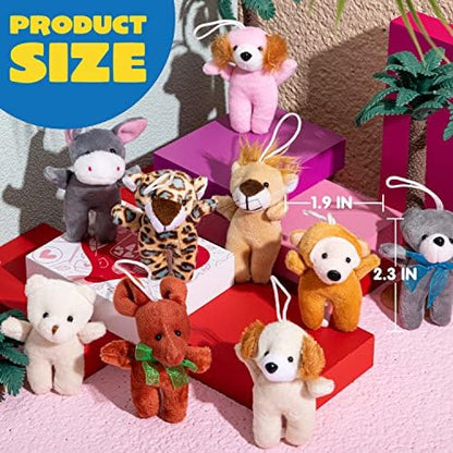 JOYIN 24 Pcs Mini Animal Plush Toys, 3” Stuffed Animal Bulk for Kids Birthday Party Favors, Presents, Pinata Fillers, Goodie Bag Fillers, School Prizes, Valentine's Day Party Supplies