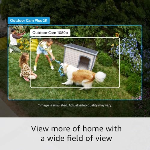 Introducing Ring Outdoor Cam Plus, Battery — Wide-Angle 2K Video with Ring Vision, Low-Light Sight for full-color night vision, Mount-Anywhere Versatility, Black
