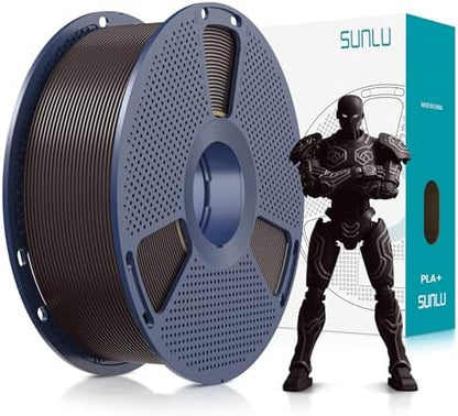 SUNLU PLA Plus Filament 1.75mm Black 1KG, Neatly Wound 3D Printer Filament 1.75mm, PLA+ 1000g, Dimensional Accuracy +/- 0.02 mm, Fit Most FDM 3D Printers, 1kg Spool (2.2lbs), Roasted Chestnut Black