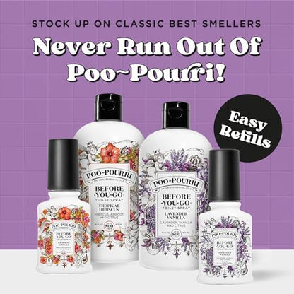 Poo-Pourri Before-You-Go Toilet Spray, Lavender Vanilla, Refill Bottle 16 Fl Oz - Lavender, Vanilla and Citrus
