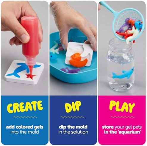Dan&Darci Aqua Fairy Water Gel Kit for Kids - Craft for Kids - Magic Elf Toy Kits - Waters Pets - DIY Squishy Maker - Make Your Own Squishies Toys Crafts for Boys & Girls Ages 6-12