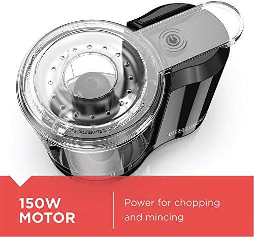 BLACK+DECKER 1.5-Cup Electric Food Chopper, One Touch Pulse, 150W Motor, Stay-Sharp Blade, Dishwasher Safe