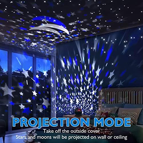 Night Light for Kids, Kids Night Light Nebula 360 Degree Rotation - 4 LED Bulbs 12 Light Color Star Projector Changing with USB Cable, Romantic Gifts for Men Women Children
