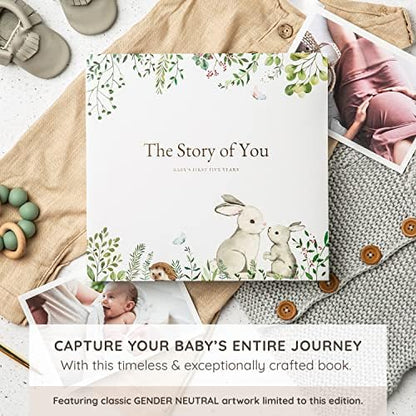 Keepsake Memory Book for Baby Boy or Girl Timeless First 5 Year Baby Book A Milestone Book to Record Every Event from Birth to Age 5 Gender Neutral Journal Scrapbook Photo Album