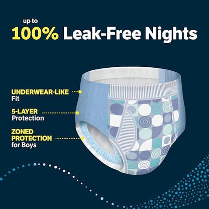 Goodnites Boys' Nighttime Bedwetting Underwear, Size Large (68-95 lbs), 75 Ct (3 Packs of 25), Packaging May Vary