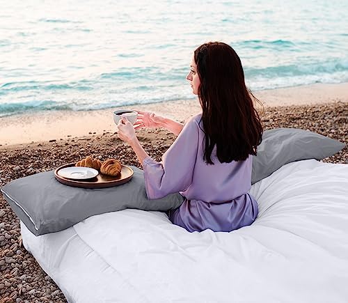 Utopia Bedding Waterproof Pillow Protectors Zippered King Size (2 Pack, Gray), Zippered Pillowcases, Bed Bug Proof Pillow Encasement Covers 20 x 38 Inches