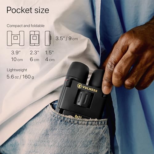 Binoculars for Adults | Compact Small Mini Travel Binocular for Bird Watching High Powered Electronics Cruise Ship Essentials Norwegian Alaska Must Haves Hiking Camping Gear a by VULNESS (Black, 8X21)