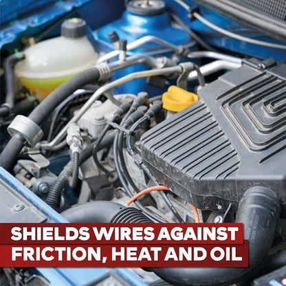 XFasten Black 3/4-Inch x 90-Feet (5-Pack) High-Heat Resistant Cloth Electrical Tape for Automotive Wire Loom