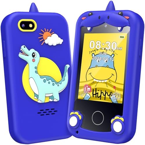 Kids Phone for Boys Girls, Touchscreen Toddler Smartphone Learning Toy, 3-10 Year Old Christmas Birthday Gift, Play Cell Phone With Camera, Games, Music, 8GB Card