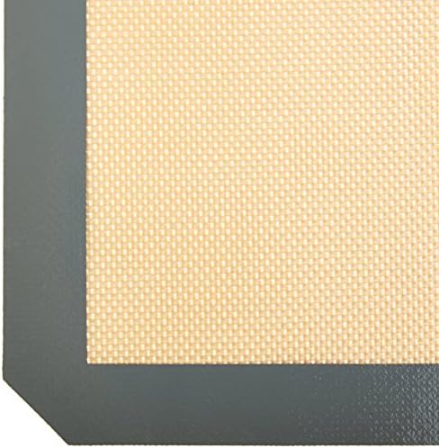 Amazon Basics Silicone Rectangular Baking Mat, Non-Stick Reusable Oven Bakeware, 16.5" x 11.6", New Beige/Gray, Pack of 2