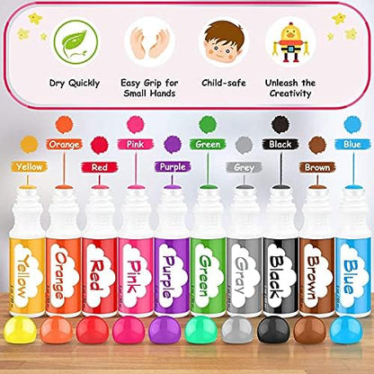 Soucolor 20-Pack 10 Colors Washable Bingo Paint Daubers Markers for Toddlers Kids Preschool, Dot Markers Set with 48 Pages Tearable Activity Book for Toddler Arts and Crafts Kits Supplies