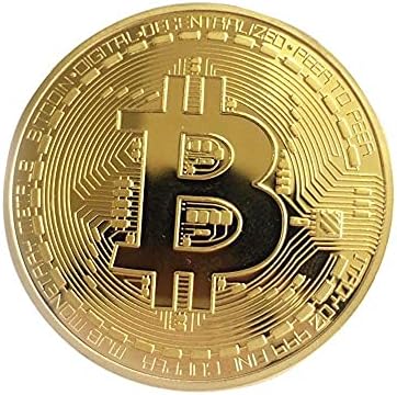10 Pcs Bitcoin Coin Souvenir with Coin Case, Physical Bitcoin Collection, Gold Plated Bitcoin for Commemoration, Crypto Currency Coin BTC for Gift, Gold Bitcoin Tokens