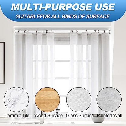 White Shower Curtain Rod 31 to 80 Inch,1 Inch Diameter Adjustable Spring Tension Stainless Steel Telescoping Rod,Easy Install,No Rust
