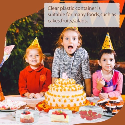 300 Pcs Clear Plastic Take out Containers,Square Hinged Takeout Tray,Disposable Fancy Clamshell Food Boxes with Lids for Cakes,Dessert,Salads,Sandwiches,Cookies,Pasta,5.3x4.7x2.8 Inch