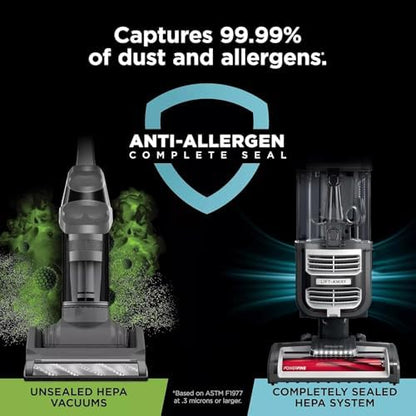 Shark UV730 Navigator Lift-Away Upright Vacuum, PowerFins HairPro Self-Cleaning Brushroll, HEPA Filter with Anti-Allergen Technology, LED Headlights, Swivel Steering, Gray (Renewed)