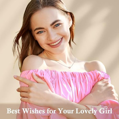 Sereney Birthday Gifts for Girls Women, Sterling Silver Pearl Necklace as 7 9 10 11 13 15 16 18 21 30 40 50 60 Year Old Birthday Gifts, Single Pearl Necklace as Bday Gifts for Friends