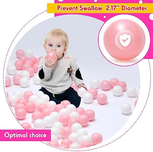 Vanland Ball Pit Balls for Baby and Toddler Phthalate Free BPA Free Crush Proof Plastic - Multicolored Pit Balls in Reusable Play Toys for Kids with Storage Bag