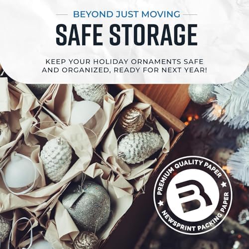 Bryco Goods Large Newsprint Packing Paper Roll - 1000'L x 18”W (700 Sheets 17” Long Equivalent) - USA Made - Newspaper Paper - Packaging, Storage, Shipping & Moving Supplies