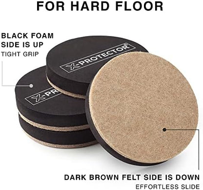 Furniture Sliders X-PROTECTOR 16 PCS – Furniture Sliders Hardwood Floors & Felt Furniture Movers – Moving Pads All Floor Types! Heavy Duty Reusable Sliders for Moving Furniture Easily & Safely!
