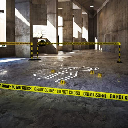 ATERET Crime Scene Do Not Cross Tape 2 Pack 3 inch x 1000 feet, Hazard Safety Tape, Construction Tape for Danger/Hazardous Area, Ideal Use for Halloween Decorations, Party, Work-Site