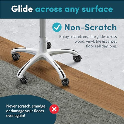 Lifelong Office Chair Dual Wheels Replacement Rubber 2 Inch Chair Casters for Hardwood Floors and Carpet, Set of 5, Heavy Duty Casters for Chairs to Replace Office Chair Mats - Fits 98%