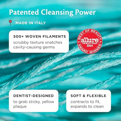 Cocofloss Woven Dental Floss, Travel Sampler, Dentist-Designed Oral Care with Coconut Oil, Waxed, Vegan, Kid-Friendly, 4 Minis in Mint, Coconut, Orange, Strawberry (8 yd Each)