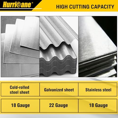 HURRICANE 10 Inch Aviation Tin Snips, Cr-Mo Aviation Snips for Cutting Metal Sheet, Heavy Duty Sheet Metal Cutter Shear, Straight Cut, High Leverage Aviation Snip, Up to 40% Labor Saving