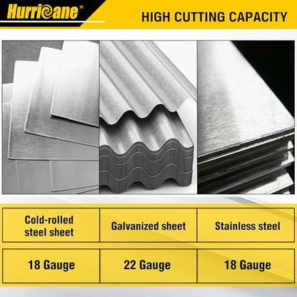 HURRICANE 10 Inch Aviation Tin Snips, Cr-Mo Aviation Snips for Cutting Metal Sheet, Heavy Duty Sheet Metal Cutter Shear, Straight Cut, High Leverage Aviation Snip, Up to 40% Labor Saving