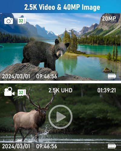 Digital Binoculars with Camera - 8X Digital Zoom, 2" LCD Display 40MP Camera 2.5K Videos Ideal for Concerts, Bird Watching, and Outdoor Adventures with 32GB SD Card - D551