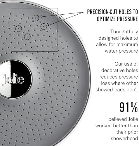 The Jolie Filtered SHOWERHEAD with Shower Water Filter System- High Pressure Showerhead, Hair and Skincare Accessory to Improve Beauty and Personal Care Routine (New Brushed Steel)