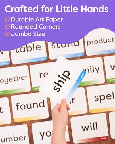 Sight Words Flash Cards Kindergarten to 4th Grade - 600 Words from Dolch's and Fry's Lists on Thick Durable Large Educational Cards with Sorting Corner and 18 Mini Learning Games