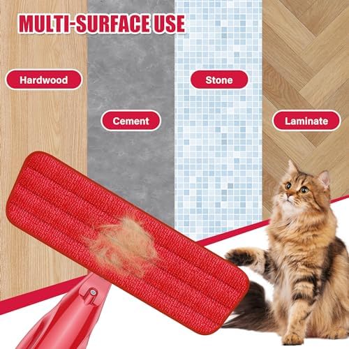 Spray Wet Mops for Hardwood Floor Cleaning: EXEGO Microfiber Dry Dust Spray Mop with 3 Washable Pads fit for Swiffer PowerMop - Wet Jet Mop Flat Floor Mops with Sprayer for Wood Laminate Ceramic Tiles