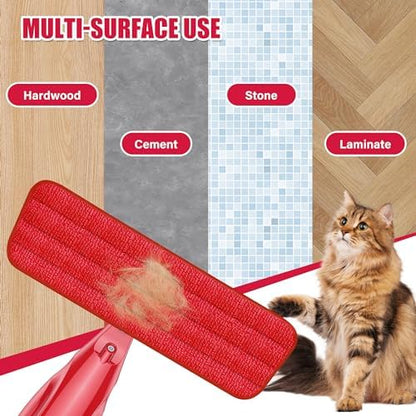 Spray Wet Mops for Hardwood Floor Cleaning: EXEGO Microfiber Dry Dust Spray Mop with 3 Washable Pads fit for Swiffer PowerMop - Wet Jet Mop Flat Floor Mops with Sprayer for Wood Laminate Ceramic Tiles