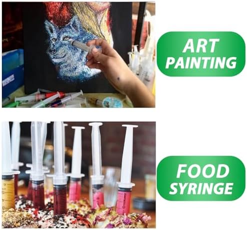 HiMo Pack of 50 - 60ml Syringe, 60cc syringes with caps for Liquid, Oral, Jello Shot, Scientific Labs, Measurement, Dispensing, Catheter Tip