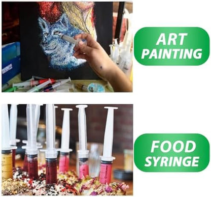 HiMo Pack of 50 - 60ml Syringe, 60cc syringes with caps for Liquid, Oral, Jello Shot, Scientific Labs, Measurement, Dispensing, Catheter Tip