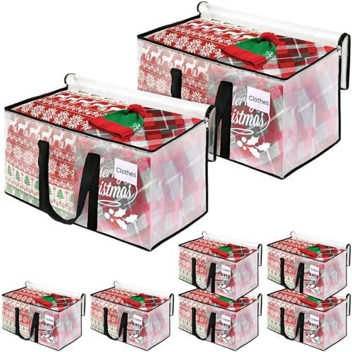 Clear Heavy Duty Extra Large Moving Supplies Storage Bags with Reinforced Handle and Double Zipper, Alternative to Moving Box (8 Packs)