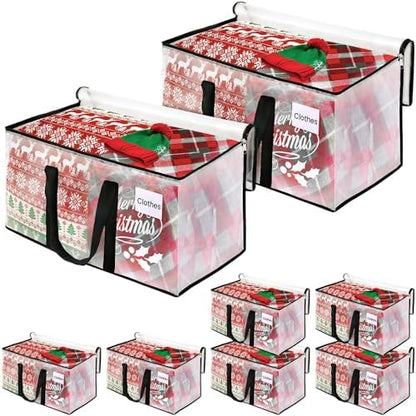 Clear Heavy Duty Extra Large Moving Supplies Storage Bags with Reinforced Handle and Double Zipper, Alternative to Moving Box (8 Packs)